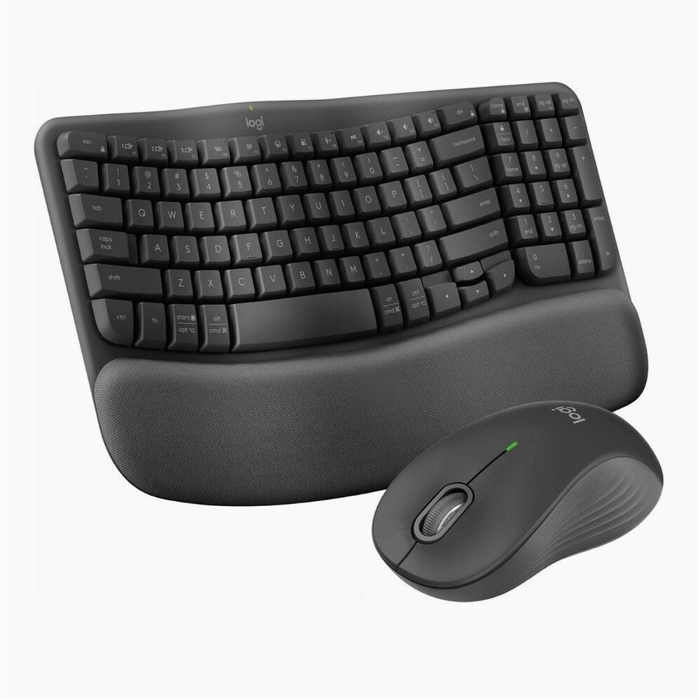 Logitech Ergonomic Black Wireless Keyboard and Mouse Set